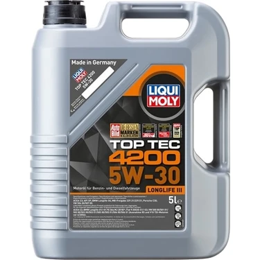 Liqui Moly Top Tec 4200 Longlife 3 5W-30 5 Litre Motor Yağı (Üretim Yılı: