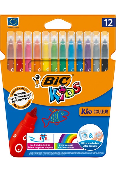 Bic Kids Couleur Yıkanabilir Keçeli Boya Kalemi 12 Renk