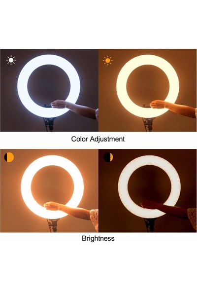 18" Ring Light Bi Color 480 LED Işık 2m Stand Kuaför, Makyaj Kiti