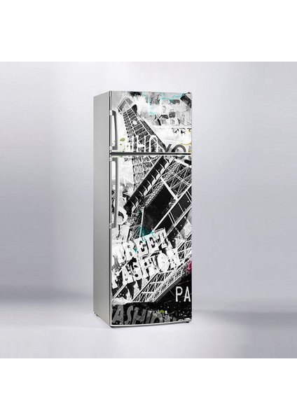 Buzdolabı Sticker Kaplama Etiketi Paris Popart