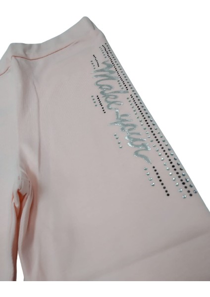 Kız Çocuk Hologram Yazılı Şerit ve Taş Baskılı Ince Yazlık Uzun Tayt indirimleri