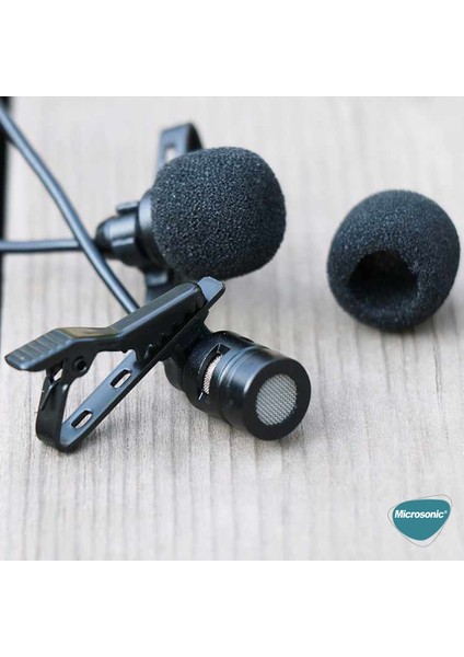 USB Microphone, USB Girişli Yaka Mikrofonu 1.5 mt Siyah