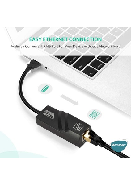 USB 3.0 To Ethernet Adaptör Siyah