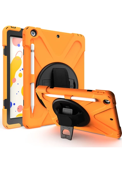 Apple iPad Air 1 9.7" Kılıf Defender Askılı Zırhlı Tank Case A1474 A1475 A1476 Turuncu