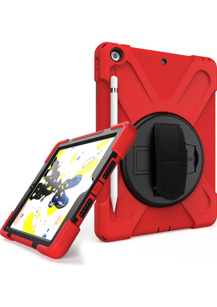 Apple iPad 6 Nesil 9.7 2018 Kılıf Defender Askılı Zırhlı Tank Case A1893 A1954 Kırmızı fiyatları