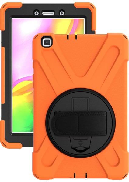 Samsung Galaxy Tab A 8.0 T290 T295 T297 Kılıf Defender Standlı Askılı Tank Zırhlı Case Turuncu