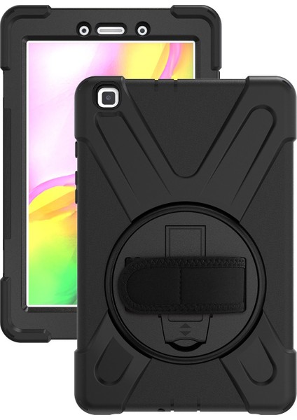 Samsung Galaxy Tab A7 T500 Kılıf 10.4" T505 T507 Defender Standlı Askılı Tank Zırhlı Case Siyah