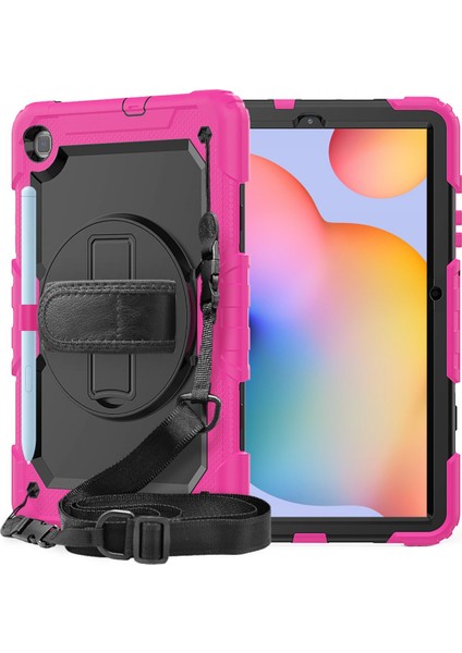 Samsung Galaxy Tab A 8.0 T290 T295 T297 Kılıf Defender Standlı Askılı Tank Zırhlı Case Pembe