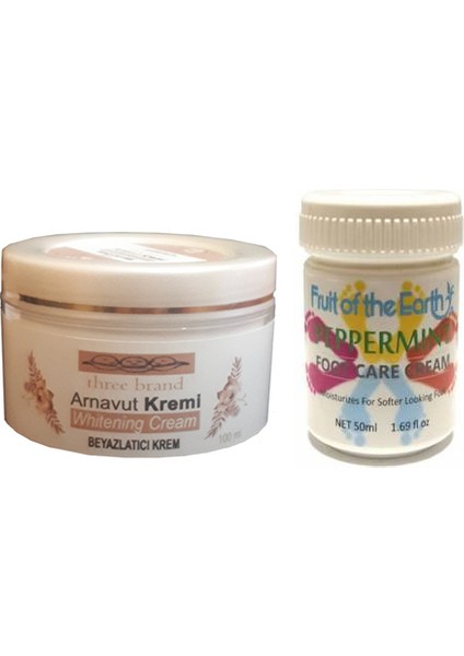 100 ml Arnavut Aklık Kremi+Foot Care Cream Cooling Peppermint 50 ml Ayak Bakım Kremi Nane Ferahlığı ve Kokusu