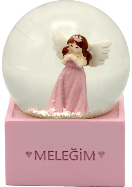 Meleğim Orta Boy Özel Tasarım Pembe Kar Küresi