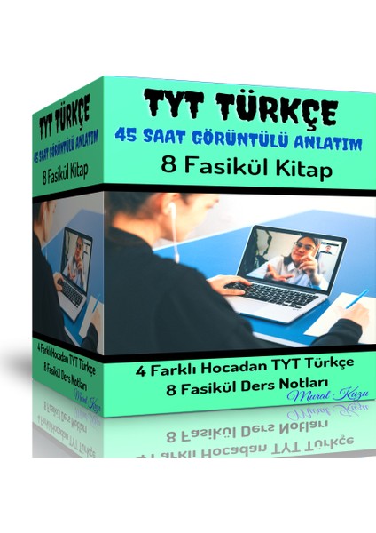 Enine Boyuna Eğitim TYT Türkçe Görüntülü Eğitim Seti (45 Saat Anlatım ve 8 Fasikül Kitap)