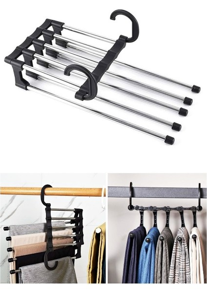 Pratik Pantolon Eşarp Kravat Askılığı Kızaklı Elbise Asacağı (2 Adet) modelleri