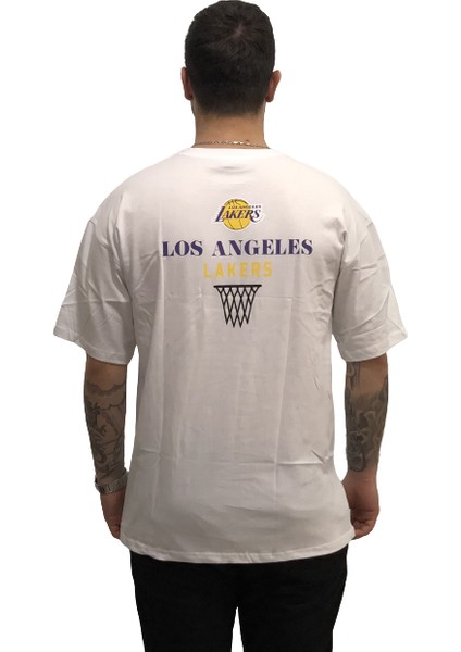 Amor Man Los Angeles Lakers Baskılı Yüzde Yüz Pamuk Oversize Güneşe Dayanıklı Trend Erkek Tshirt