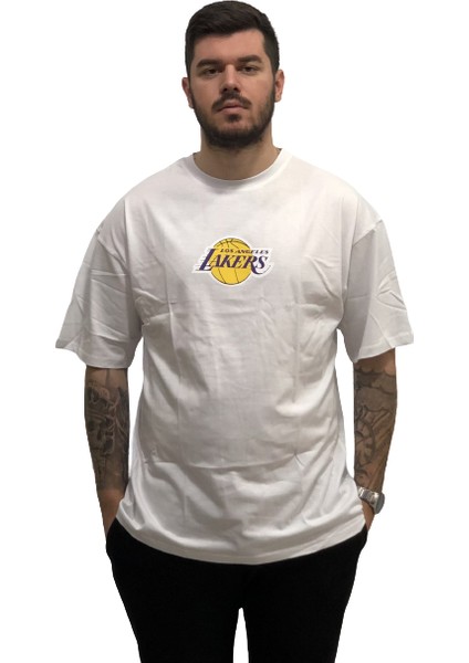 Amor Man Los Angeles Lakers Baskılı Yüzde Yüz Pamuk Oversize Güneşe Dayanıklı Trend Erkek Tshirt