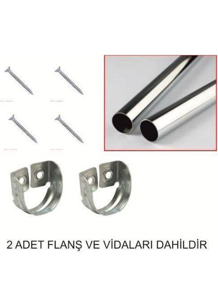 0-50 cm Arası Askı Borusu ve 2 Adet 2 Delikli Flanş Montaj Vidaları Dahil