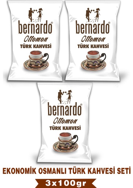 3lü Ottomon Türk Kahvesi Ekonomik Set 100GRX3