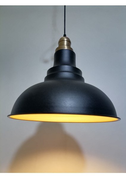 modern,rustik,vintage mutfak,oda,cafe,oteller için siyah 1xe27 metal sarkıt avize çap:34cm
