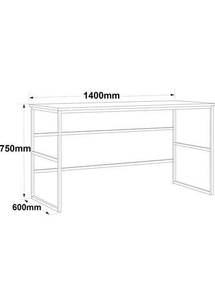 Robin Home Atlantis Ofis Çalışma Masası Bilgisayar Masası Laptop Masası 140CM AS24-A Çam