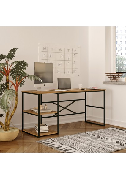 Robin Home Atlantis Ofis Büro Çalışma Masası Bilgisayar Masası Laptop Masası RAFLI160CM AS29-A Çam