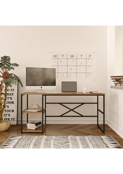 Robin Home Atlantis Ofis Büro Çalışma Masası Bilgisayar Masası Laptop Masası RAFLI160CM AS29-A Çam