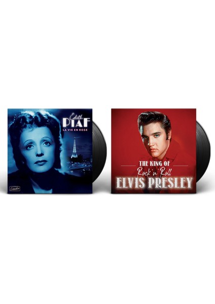 Edith Piaf La Vie En Rose Elvis Presley The King Of Rock'n Roll Plak Seti