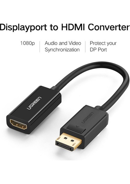 Displayport To HDMI 1080P Dönüştürücü Adaptör Siyah modelleri