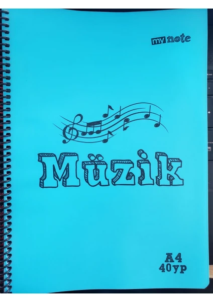 My Note Plastik Kapak Spiralli Müzik Defteri  40 Yaprak