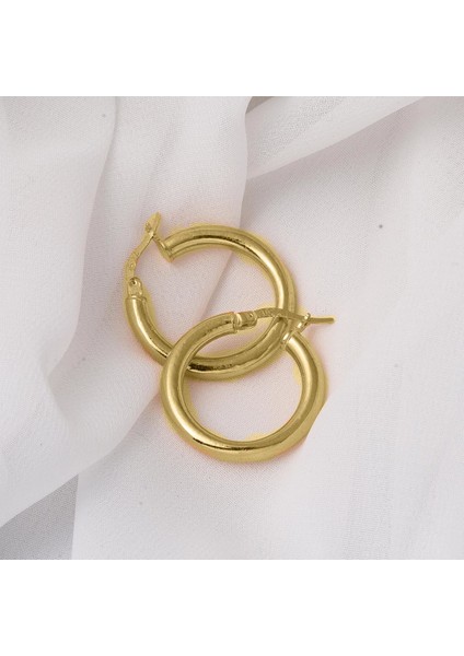 Bombeli 2,5 cm Çaplı Halka Altın Küpe modelleri