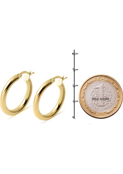 Bombeli 2,5 cm Çaplı Halka Altın Küpe indirimleri