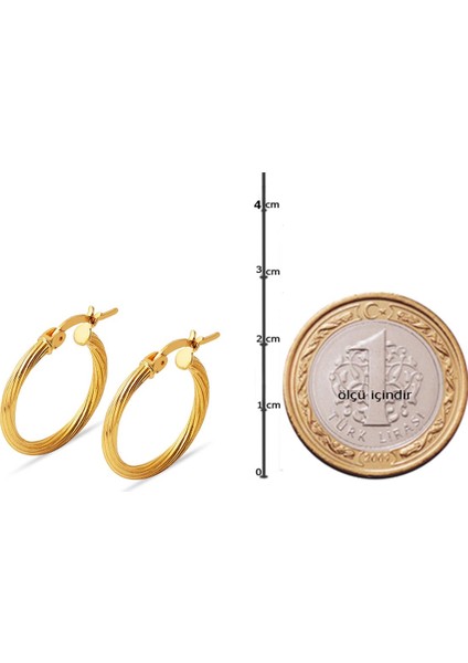 Halka 2 cm Çaplı 22 Ayar Altın Küpe