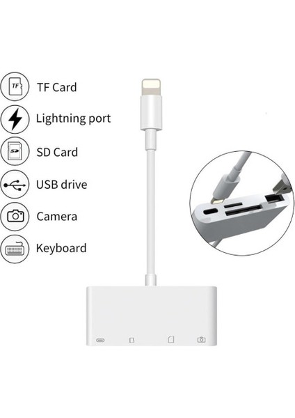 4in1  Lightning To Tf,sd Card USB Kamera Adaptörü SS108L