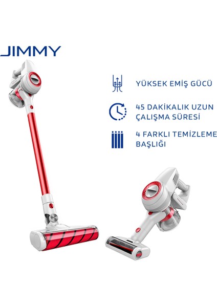 Jimmy JV51 Kablosuz Şarjlı Dikey Süpürge
