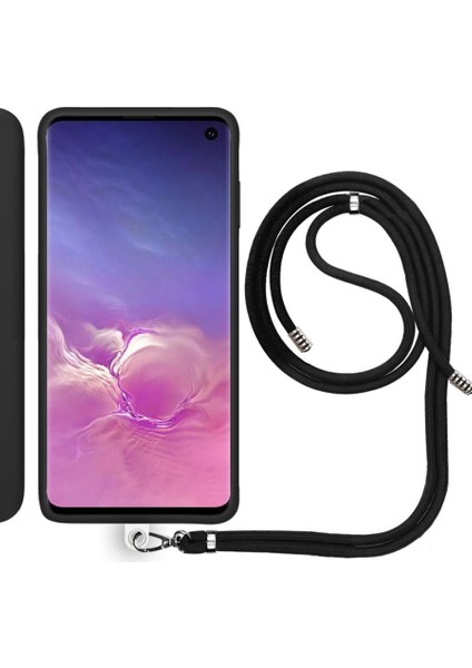 Samsung Galaxy S10 (G973F) Ip Askılı Silikon Kılıf Siyah