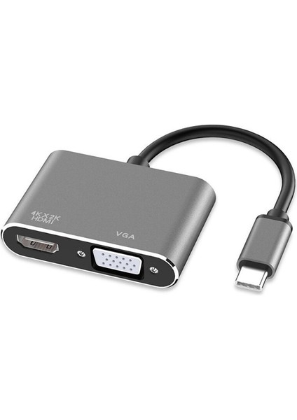 Multiport USB Type C To Hdmi+Vga Hub Çevirici Adeptör