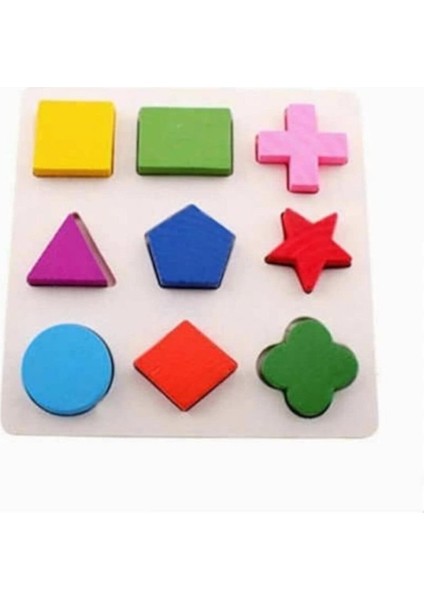 Eğitici Ahşap Oyuncaklar 2in1 Set Tavşanlı Bultak Saat+Geometrik Bul Tak