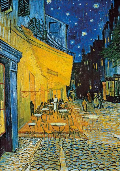 2X1000 Parça Cafe Terasta Gece ve Ayçiçekleri 18491