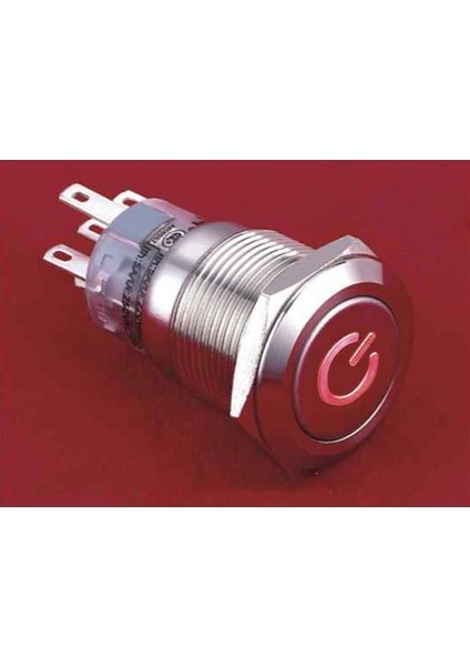 Yeka 19 mm Metal Power LED Li Buton Yaylı