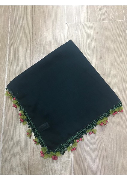 ALLURİNG Koyu Yeşil Kiraz Oymalı Boncuklu Yazmalar