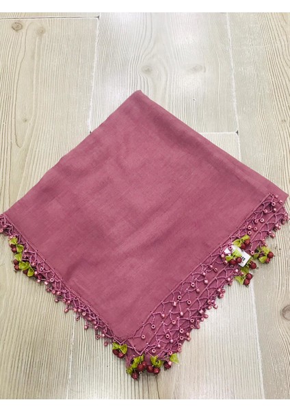 ALLURİNG Koyu Pembe Kiraz Oyalı Boncuklu Yazmalar