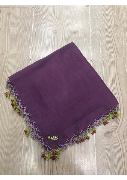ALLURİNG Mor Kiraz Oyalı Boncuklu Yazmalar