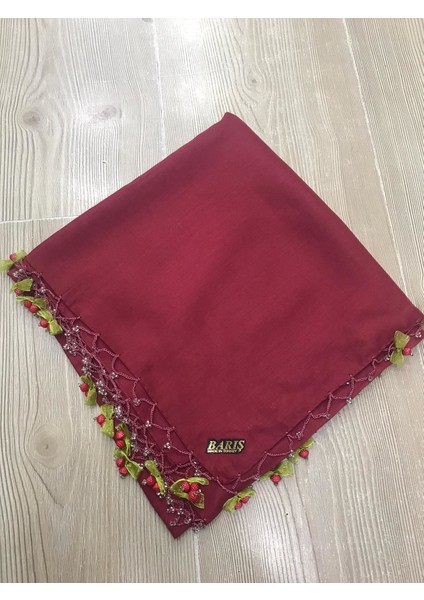 ALLURİNG Bordo Kiraz Oyalı Boncuklu Yazmalar