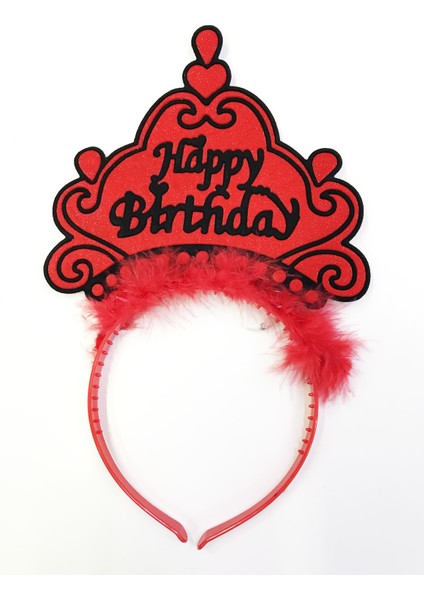 Happy Birthday Yazılı Neon Renk Taç 12 Adet