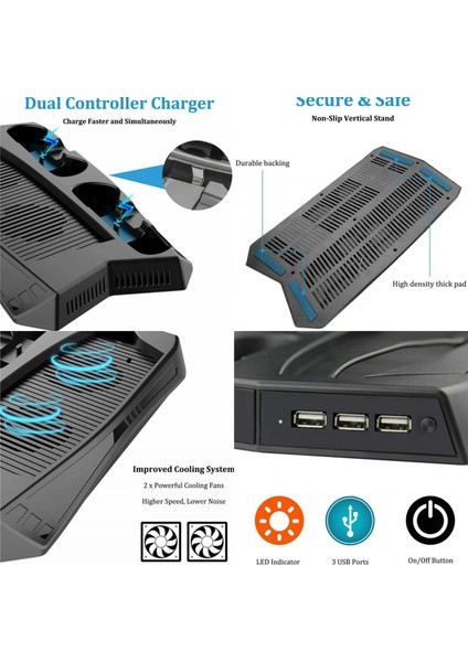 Sony Ps5 Kjh Çok Fonksiyonlu Konsol Fanli Şarj Stand modelleri