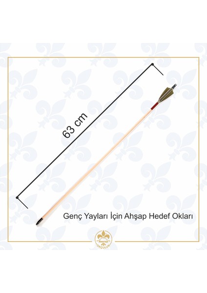 Konuralp Okçuluk Geleneksel Okçuluk - Ahşap Ok (2,5" Tüylü- 63cm) Genç Yay Oku.