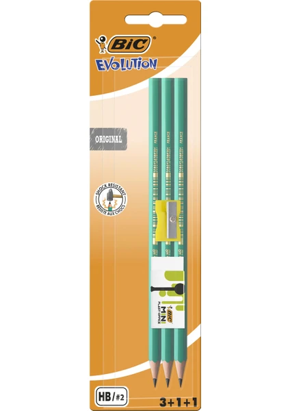 BIC Kurşun Kalem + Silgi + Kalem Traş