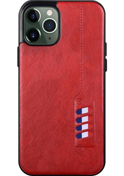 Apple iPhone 12 / 12 Pro Kılıf Busy Deri Arka Kapak Kırmızı