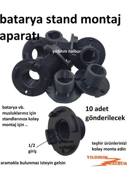 10'lu Batarya Standı Montaj Aparatı Musluk Bağlama