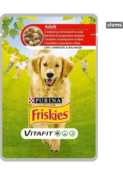 friskies Sığır Etli ve Patetesli Yetişkin Köpek Maması 100 gr 20 Adet