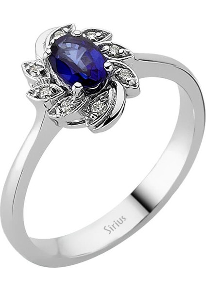 Pırlanta ve Oval Safir Taşlı Yüzük 0417R0182 fiyatları