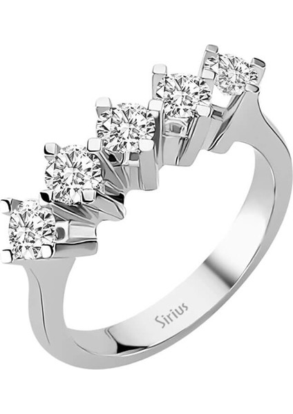 F Renk 1,17 Karat Pırlanta 5 Taş Yüzük 0417R0202